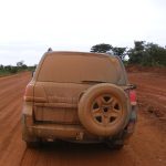 Driving in Uganda during rainy season
